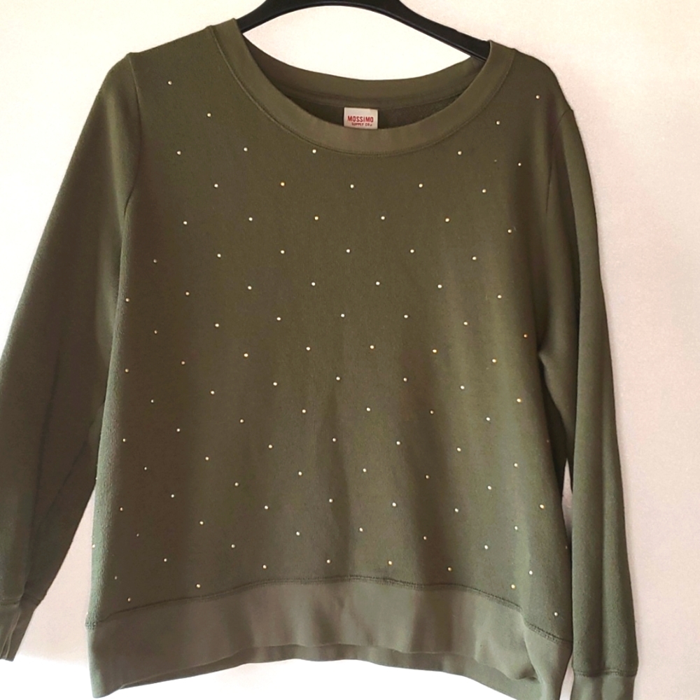 Mossimo Sweatshirt With Gold Rhinestone Detail Size XXL